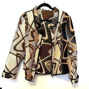 Reversible patterned zipper jacket
